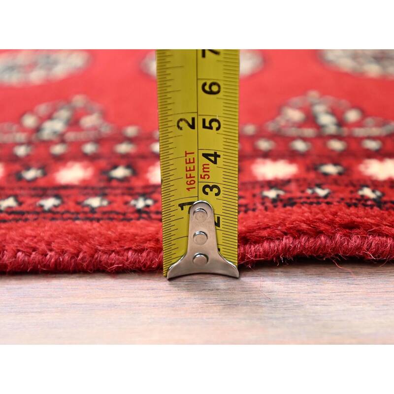 Shahbanu Rugs Scarlet Red Princess Bokara with Geometric Medallions